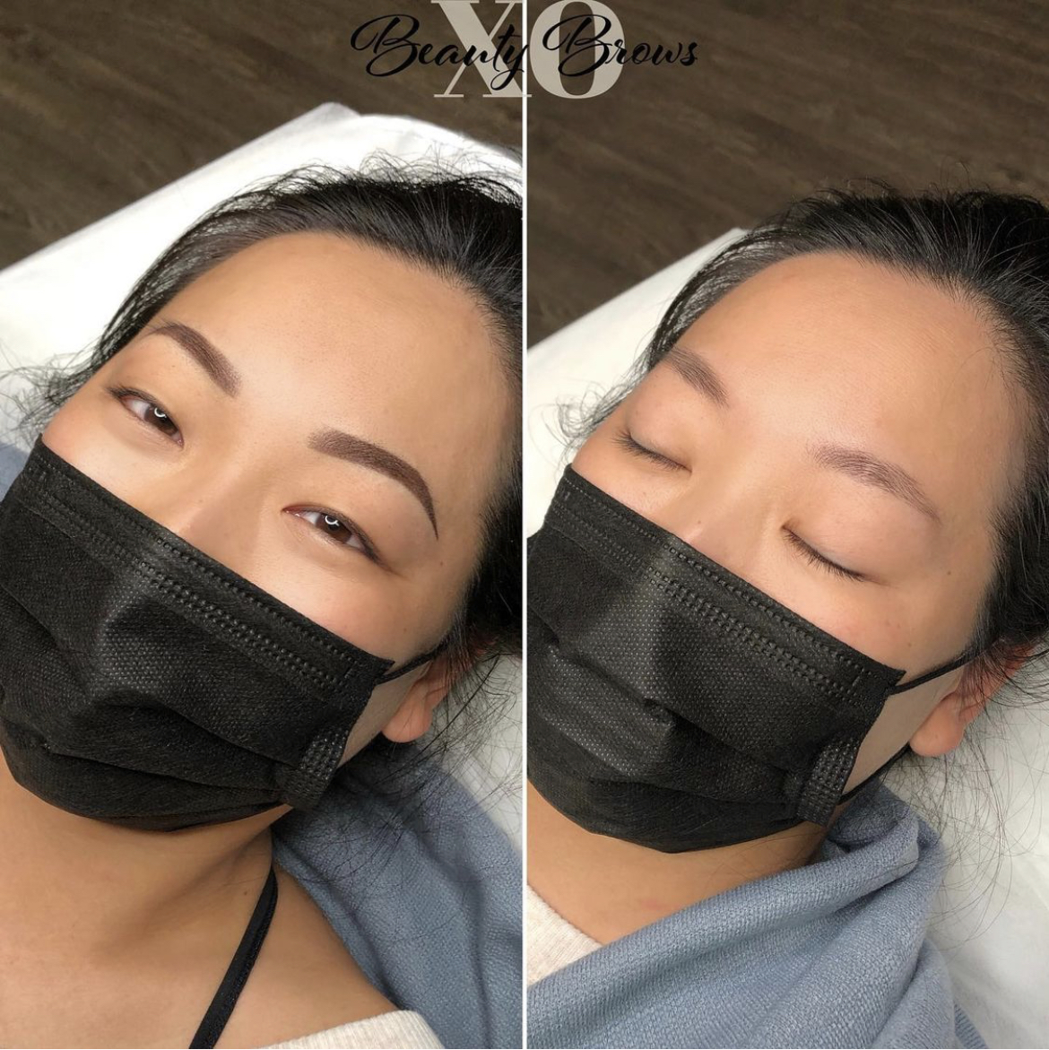 ombre microbladed combination semi-permanent tattoo brows